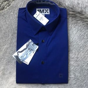 Royal blue long sleeve button up NWT